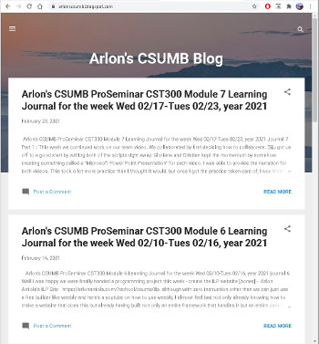 Arlon's CSUMB Blogger Blog